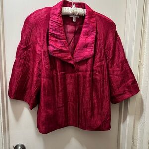 JM Collection Women's Rich Pink Textured Blouse